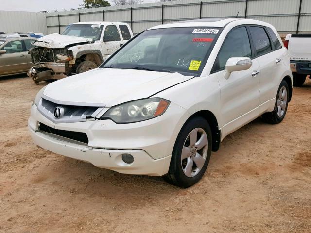 5J8TB18297A025052 - 2007 ACURA RDX WHITE photo 2