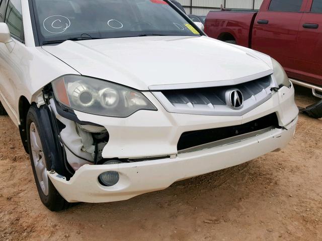 5J8TB18297A025052 - 2007 ACURA RDX WHITE photo 9