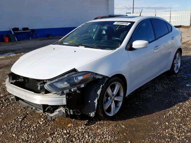 1C3CDFBH4DD219487 - 2013 DODGE DART SXT WHITE photo 2