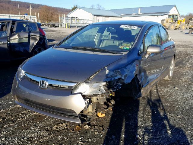 2HGFA16978H323182 - 2008 HONDA CIVIC EXL GRAY photo 2