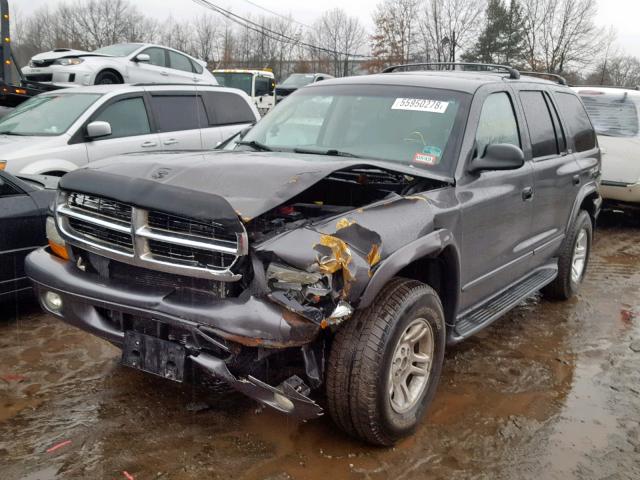 1B4HS48N02F108698 - 2002 DODGE DURANGO SL GRAY photo 2