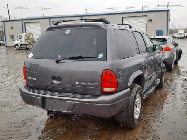 1B4HS48N02F108698 - 2002 DODGE DURANGO SL GRAY photo 4