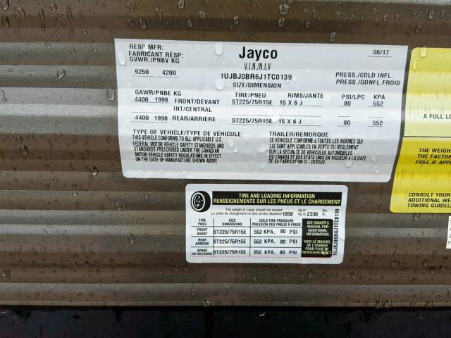 1UJBJ0BR6J1TC0139 - 2018 JAYCO JAYFLIGHT  GRAY photo 10