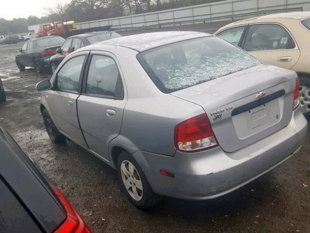 KL1TD56606B640787 - 2006 CHEVROLET AVEO BASE Gümüş foto 3
