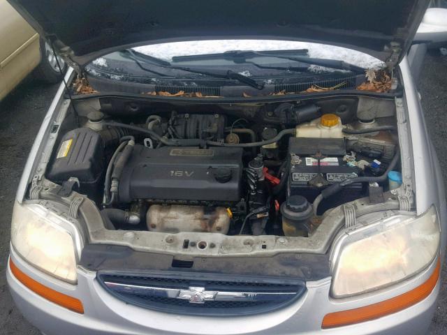 KL1TD56606B640787 - 2006 CHEVROLET AVEO BASE Gümüş foto 7