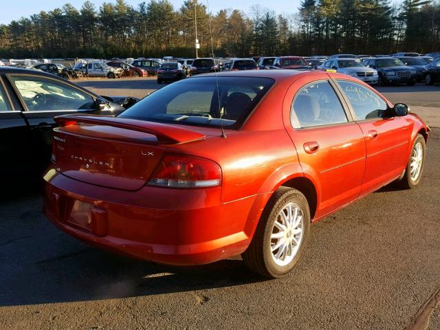 1C3EL46X53N559855 - 2003 CHRYSLER SEBRING LX RED photo 4