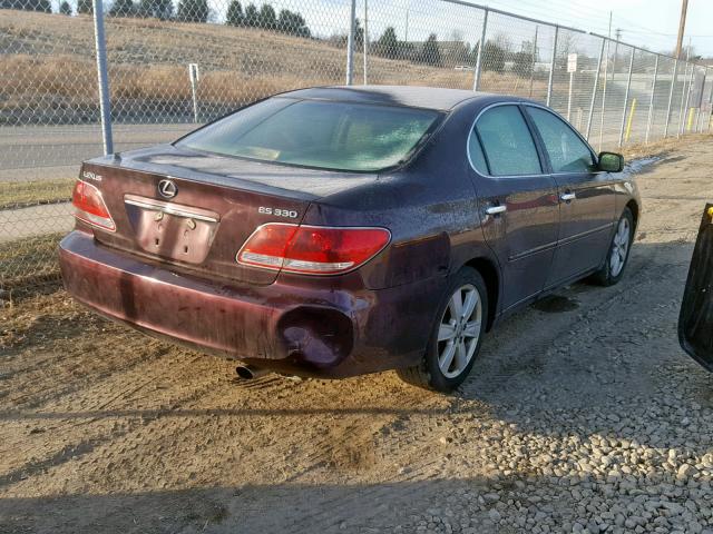 JTHBA30G365161506 - 2006 LEXUS ES 330 PURPLE photo 4