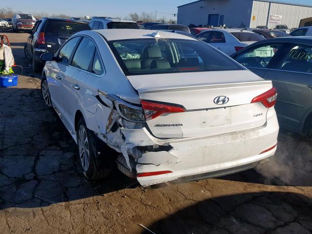 5NPE34AF6FH237465 - 2015 HYUNDAI SONATA SPO WHITE photo 3