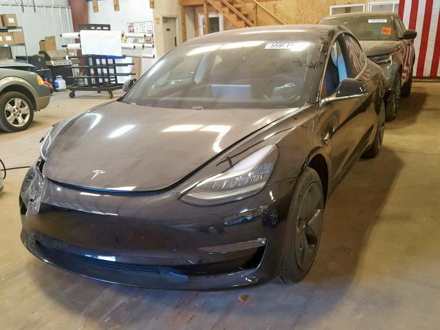 5YJ3E1EA5JF152249 - 2018 TESLA MODEL 3 BLACK photo 2