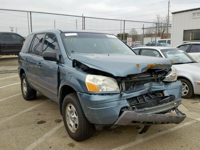 2HKYF18165H543299 - 2005 HONDA PILOT LX SILVER photo 1