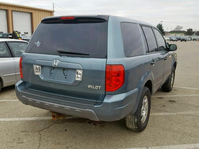 2HKYF18165H543299 - 2005 HONDA PILOT LX SILVER photo 4