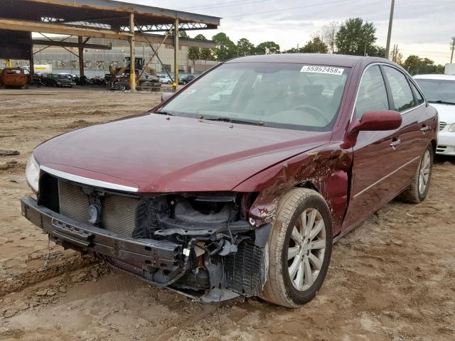 KMHFC46D39A351636 - 2009 HYUNDAI AZERA GLS MAROON photo 2