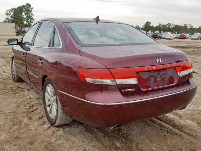 KMHFC46D39A351636 - 2009 HYUNDAI AZERA GLS MAROON photo 3