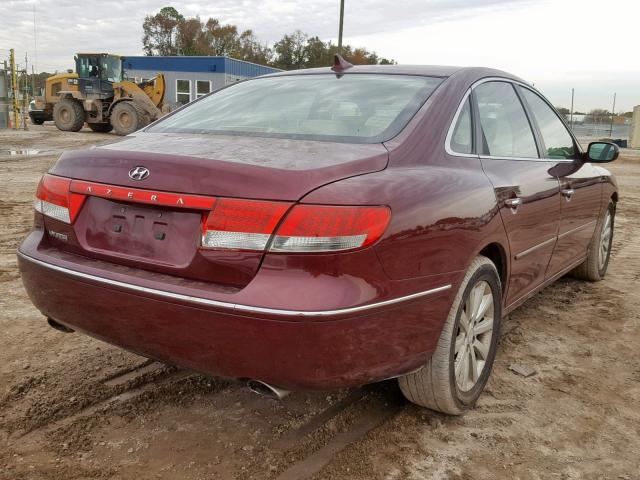 KMHFC46D39A351636 - 2009 HYUNDAI AZERA GLS MAROON photo 4