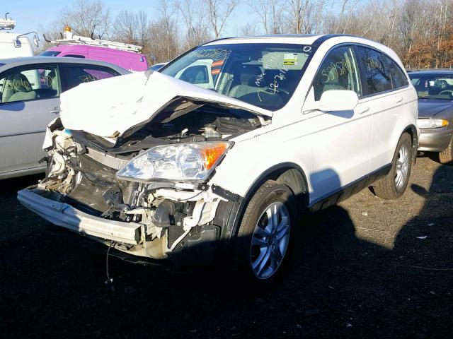 5J6RE3H70BL028727 - 2011 HONDA CR-V EXL WHITE photo 2