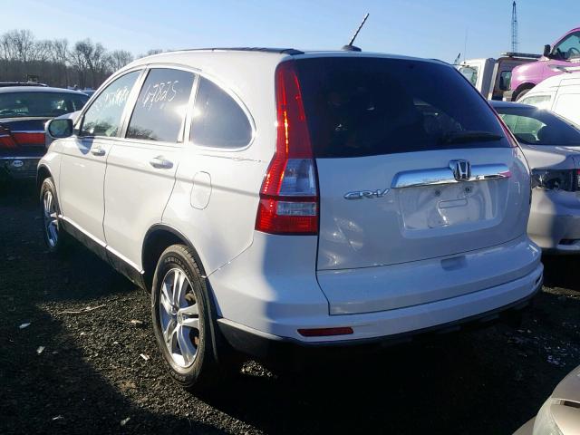 5J6RE3H70BL028727 - 2011 HONDA CR-V EXL WHITE photo 3