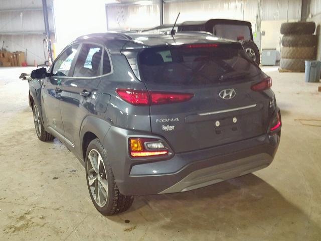 KM8K3CA57JU141343 - 2018 HYUNDAI KONA LIMIT GRAY photo 3