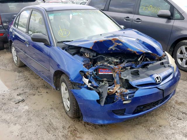 1HGES16324L014060 - 2004 HONDA CIVIC DX V BLUE photo 1