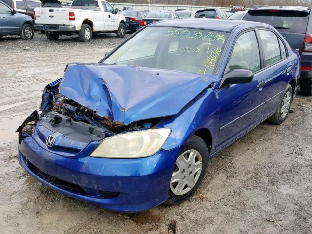 1HGES16324L014060 - 2004 HONDA CIVIC DX V BLUE photo 2