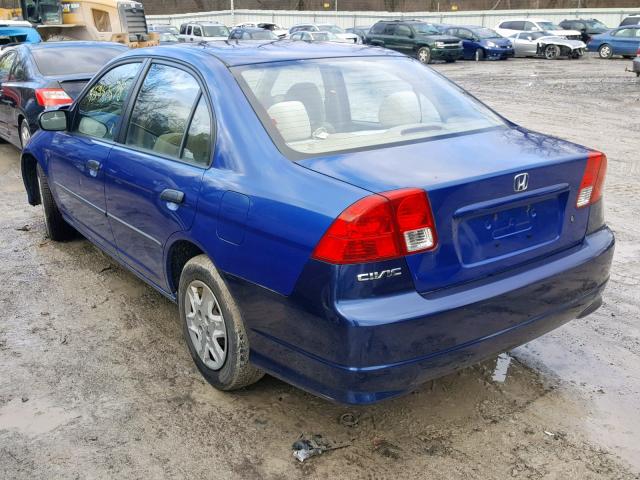 1HGES16324L014060 - 2004 HONDA CIVIC DX V BLUE photo 3