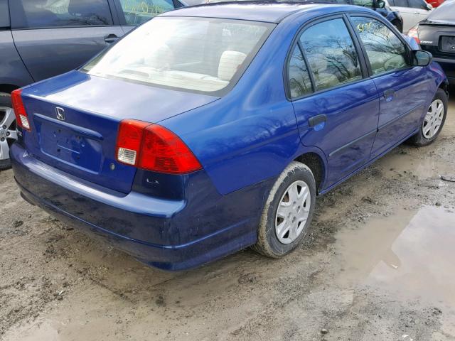 1HGES16324L014060 - 2004 HONDA CIVIC DX V BLUE photo 4