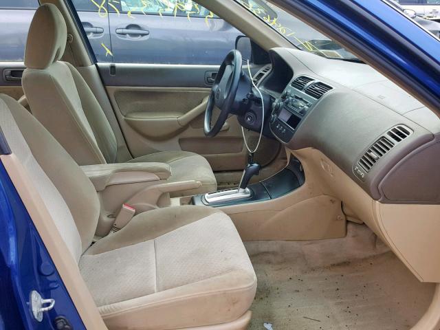 1HGES16324L014060 - 2004 HONDA CIVIC DX V BLUE photo 5