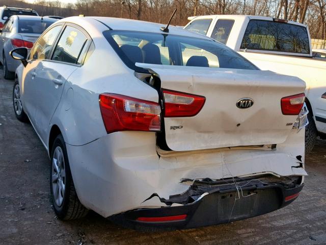 KNADM4A3XE6347746 - 2014 KIA RIO LX WHITE photo 3