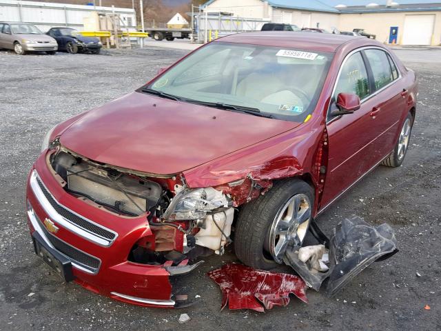 1G1ZD5EB4AF226584 - 2010 CHEVROLET MALIBU 2LT MAROON photo 2