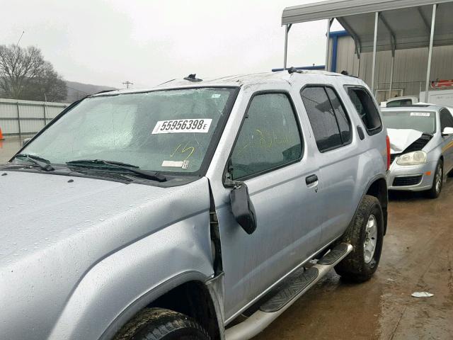 5N1ED28T8YC537743 - 2000 NISSAN XTERRA SILVER photo 9