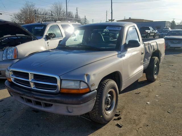 1B7FL26X6XS112382 - 1999 DODGE DAKOTA SILVER photo 2