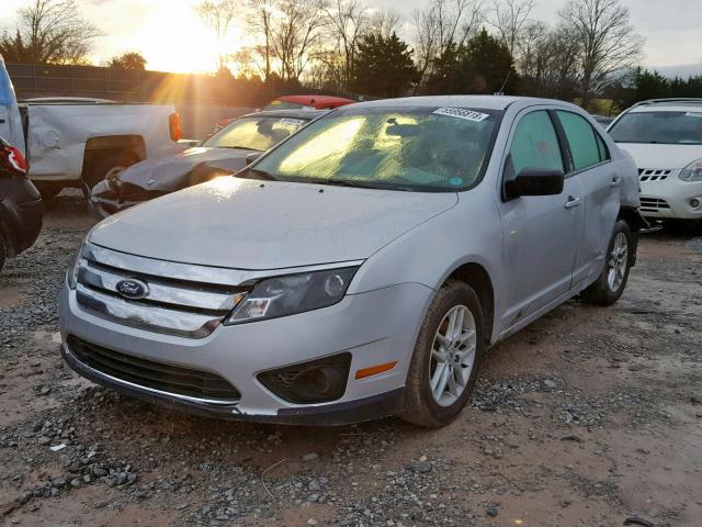 3FAHP0GA9CR348435 - 2012 FORD FUSION S SILVER photo 2