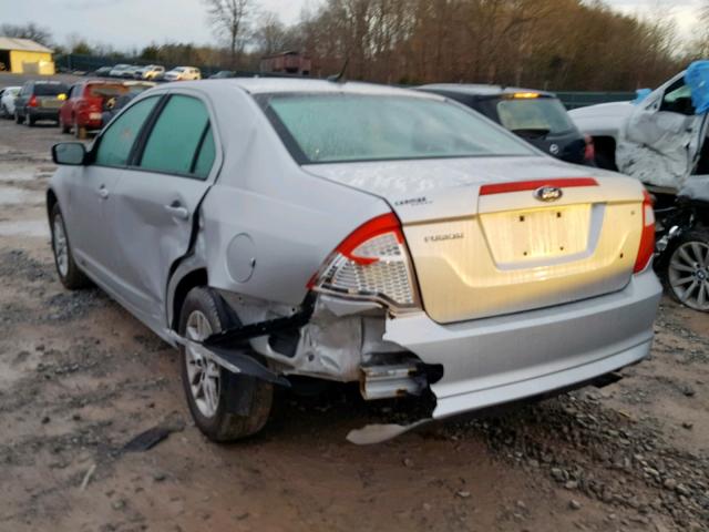 3FAHP0GA9CR348435 - 2012 FORD FUSION S SILVER photo 3