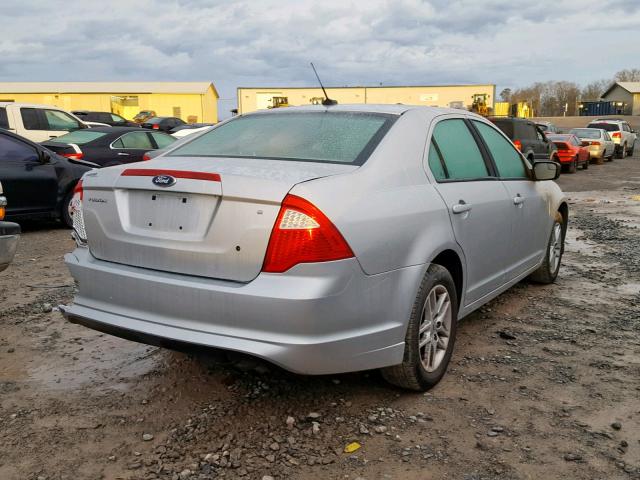 3FAHP0GA9CR348435 - 2012 FORD FUSION S SILVER photo 4