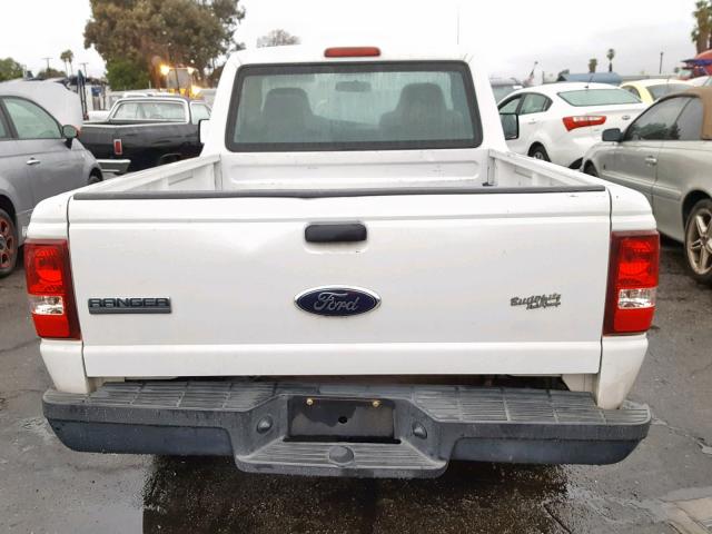 1FTYR10D67PA80343 - 2007 FORD RANGER WHITE photo 6