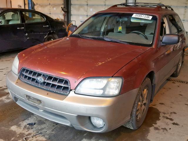 4S3BH675047643032 - 2004 SUBARU LEGACY OUT RED photo 2