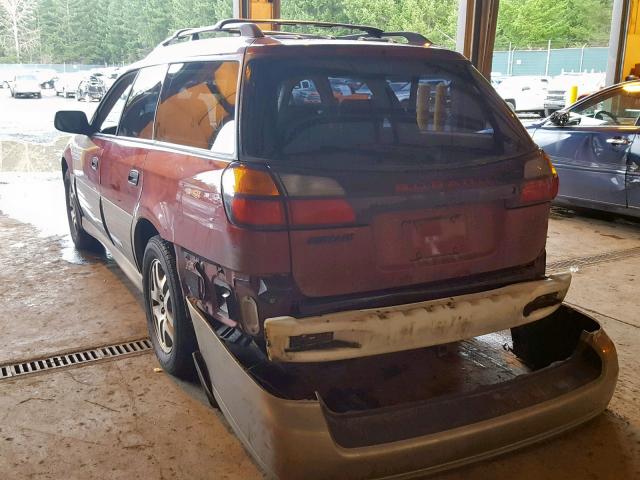 4S3BH675047643032 - 2004 SUBARU LEGACY OUT RED photo 3