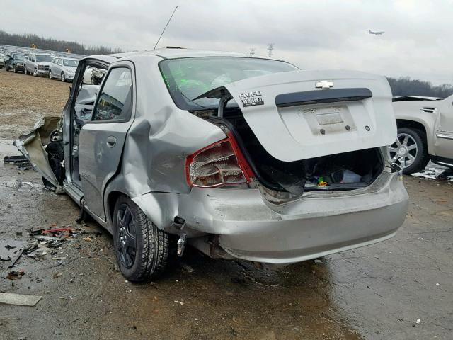 KL1TD52634B240306 - 2004 CHEVROLET AVEO SILVER photo 3