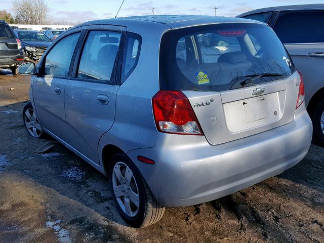 KL1TD66658B114602 - 2008 CHEVROLET AVEO BASE SILVER photo 3