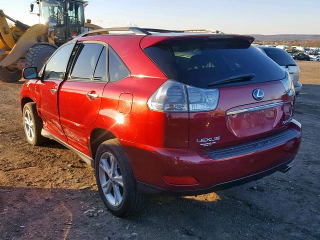 JTJHW31U082050494 - 2008 LEXUS RX 400H RED photo 3