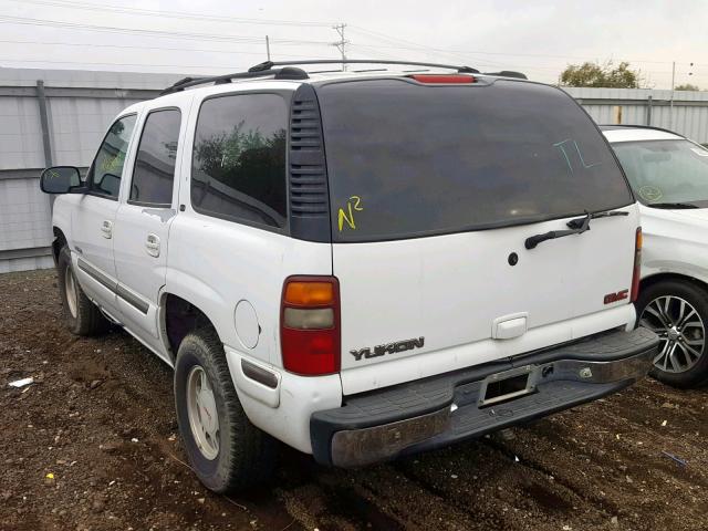 1GKEC13V82R128516 - 2002 GMC YUKON WHITE photo 3