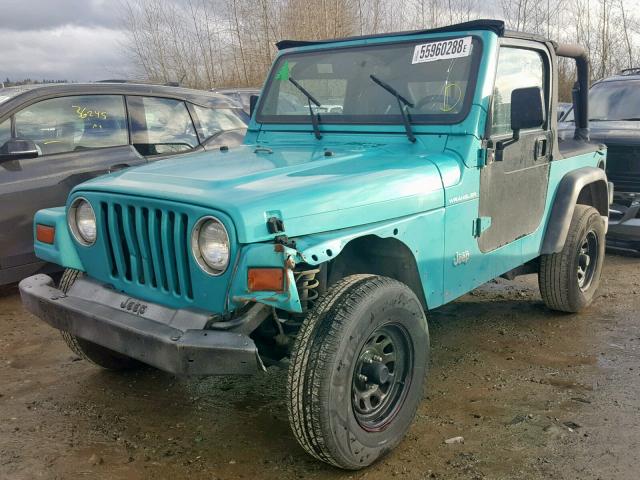 1J4FY29PXVP415530 - 1997 JEEP WRANGLER / TURQUOISE photo 2