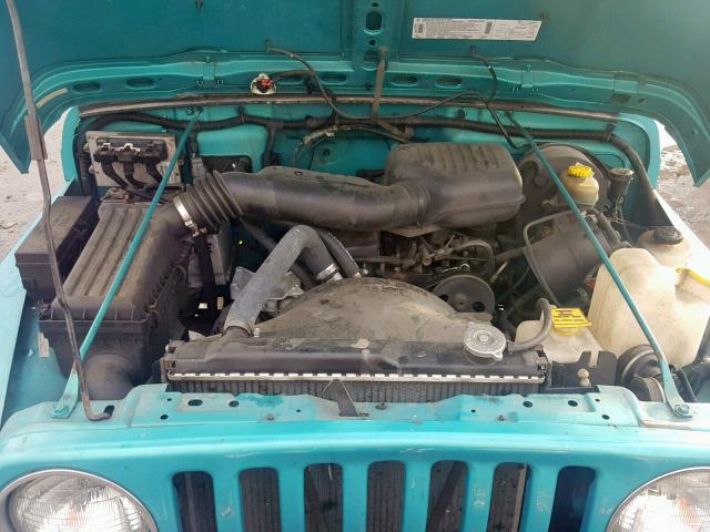 1J4FY29PXVP415530 - 1997 JEEP WRANGLER / TURQUOISE photo 7