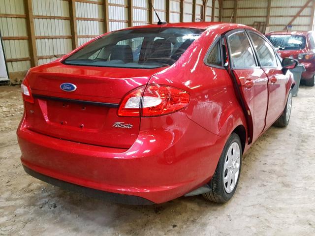 3FADP4BJ3CM144580 - 2012 FORD FIESTA SE RED photo 4