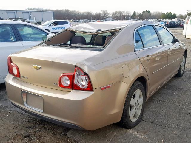 1G1ZG57B78F242180 - 2008 CHEVROLET MALIBU LS GOLD photo 4