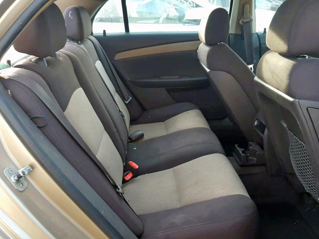 1G1ZG57B78F242180 - 2008 CHEVROLET MALIBU LS GOLD photo 6