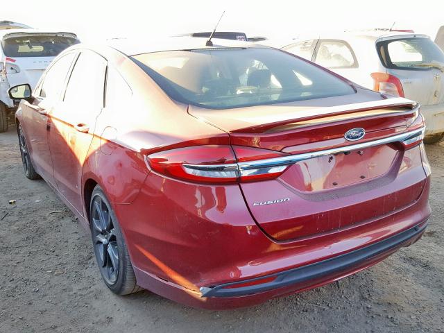 3FA6P0G73JR180784 - 2018 FORD FUSION S RED photo 3