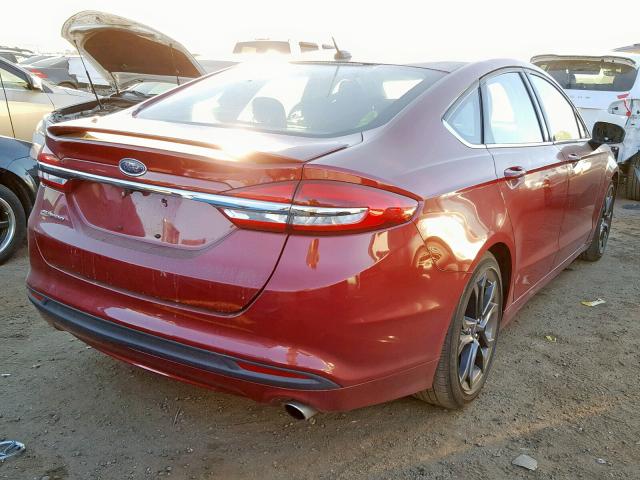 3FA6P0G73JR180784 - 2018 FORD FUSION S RED photo 4