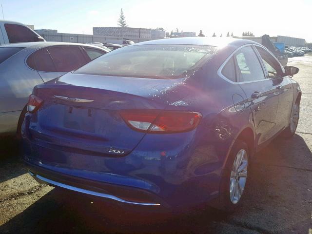 1C3CCCAB2GN127940 - 2016 CHRYSLER 200 LIMITE BLUE photo 4