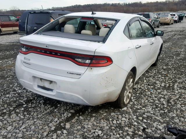 1C3CDFCA9DD346785 - 2013 DODGE DART LIMIT WHITE photo 4