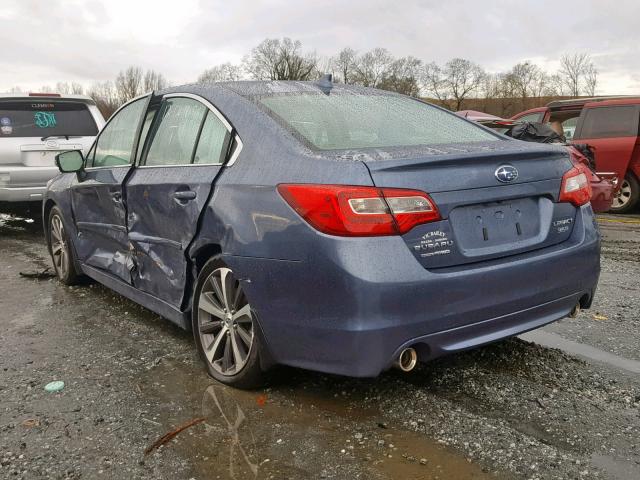 4S3BNEN68H3004392 - 2017 SUBARU LEGACY 3.6 BLUE photo 3